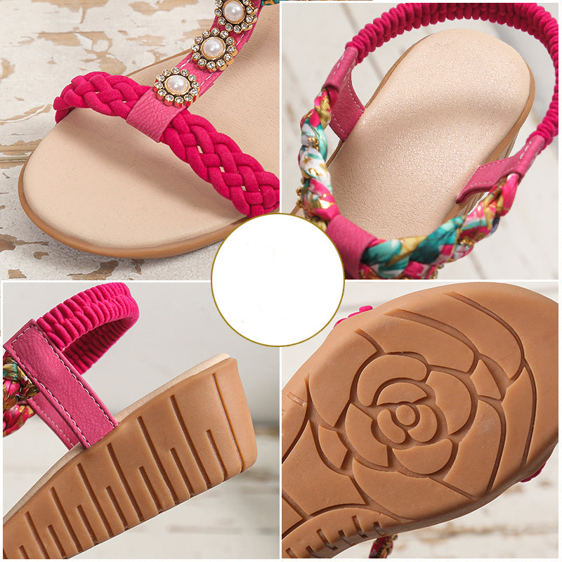 Bohemian Braided Sandals Summer Beach Shoes Women - FLIPSTYLEZLLC