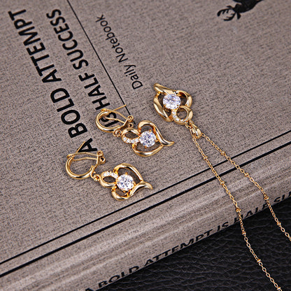 Diamond-studded Jewelry Set Boutique Gift 2-piece Set