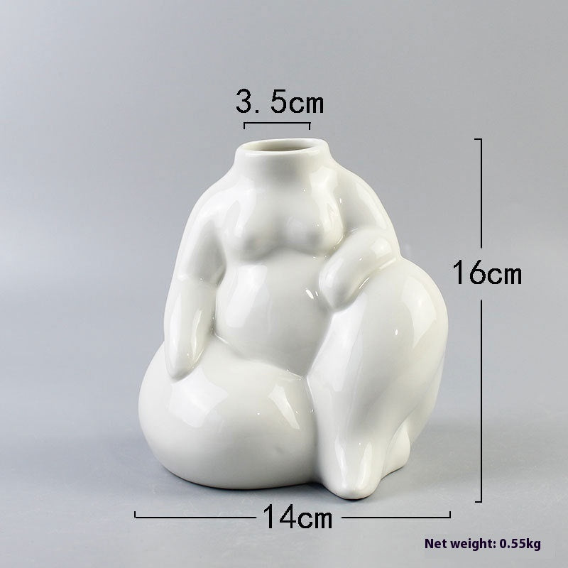 European-style Simple Fat Woman Body Art Ceramic Vase