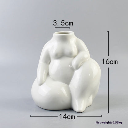 European-style Simple Fat Woman Body Art Ceramic Vase