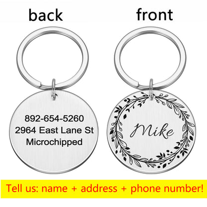 Round Metal Pet Brand Titanium Steel Brand