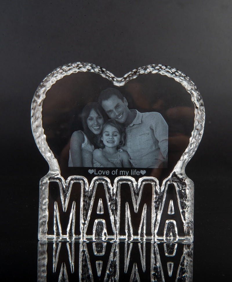 Inner Carved Heart-shaped Crystal Ornaments