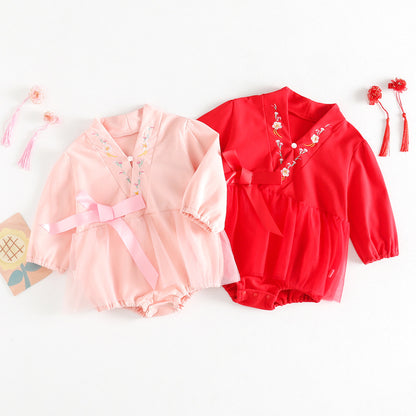 Hanfu Chinese Style Clothes Full Moon Suit One Year Old Photo Princess Clothes