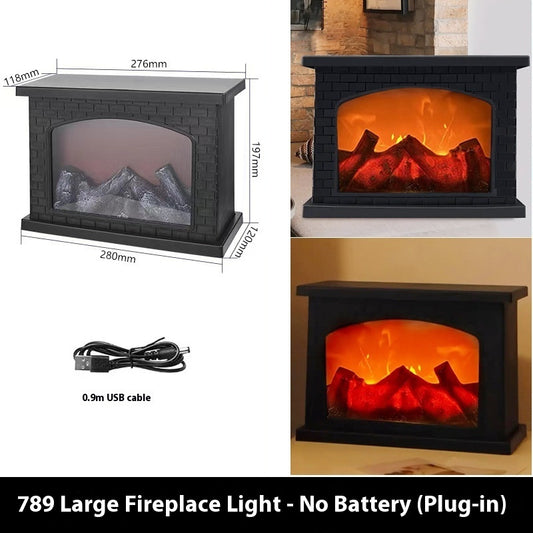 Fireplace Storm Lantern Simulation Charcoal Flame Ambience Light