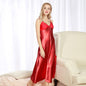 Women's Summer Plus Size Silk Pajamas Suspenders Nightdress