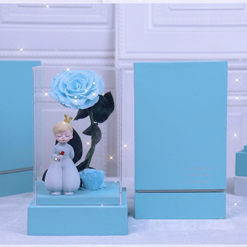 The Little Prince Eternal Life Flower Transparent Acrylic Gift Box