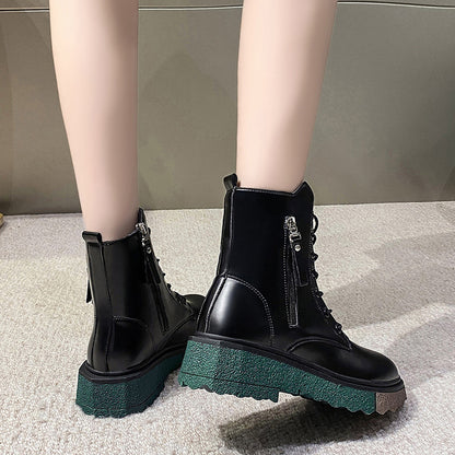 Martin Boots Female British Style New Fashion Thick-soled Short Tube