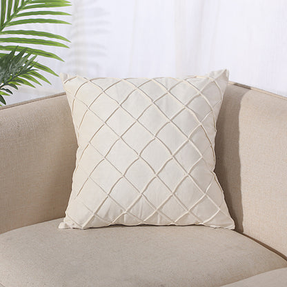 Pure Color Velvet Plaid Pillowcase Home Sofa Bedside Pillow Short Plush Cushion