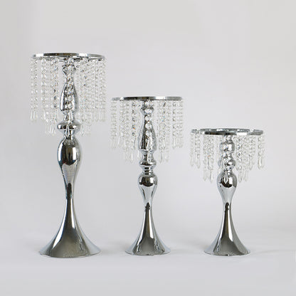 Crystal Candle Holder Handicraft Table Flower Decoration Photo Zone Sign-in Table Decoration