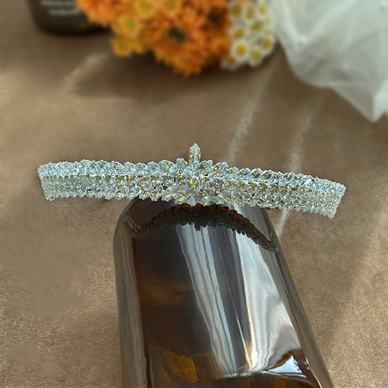Bride Headdress Wedding Jewelry Zircon Crown - FLIPSTYLEZLLC