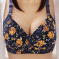 Peony Print No Steel Ring Beautiful Back Underwear