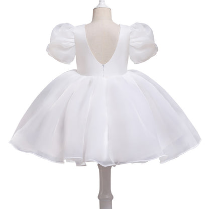 Girl's Dress Puffy Gauze Princess Dress Flower Girl Cute Gao Ding Little Host Piano Playing Performance Costumes
