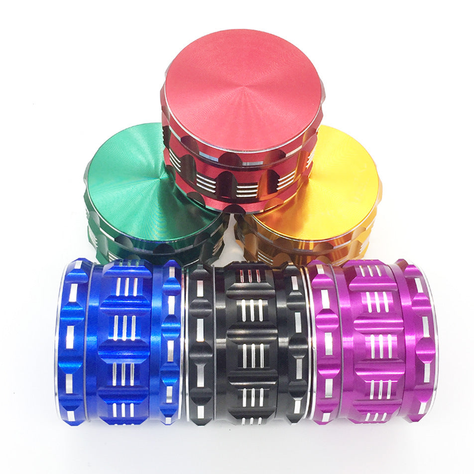 New Metal Sound Pattern Polygonal Aluminum Alloy 4-layer Smoke Grinder