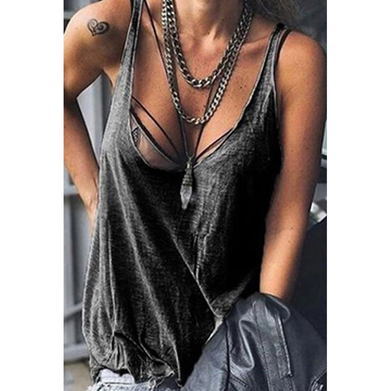 Solid Color Camisole Top T Shirt Plus Size