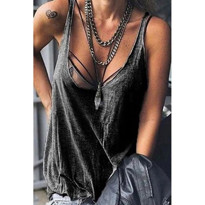 Solid Color Camisole Top T Shirt Plus Size