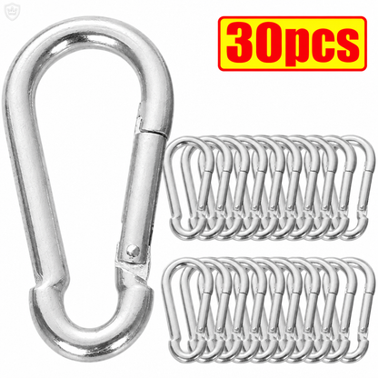 50/10pcs Mini Carabiner Keychain Alluminum Alloy D Type Buckle Spring
