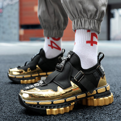 New Electrifying gold n black Retro sporty Shoes for men