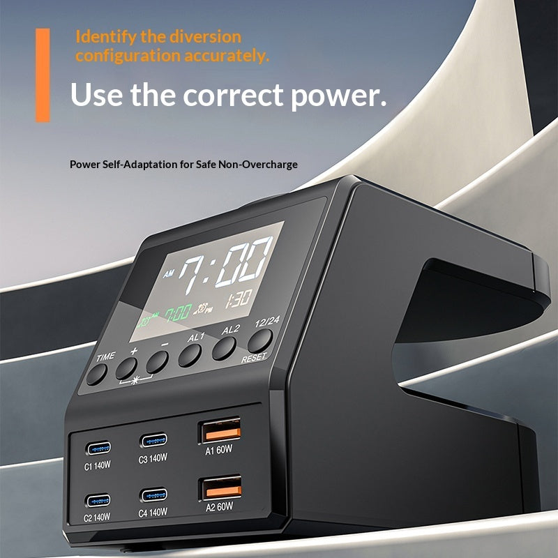 PD 140W Multi-Port Type-C Wireless Charger with Multiple Outlets for Fast Charging