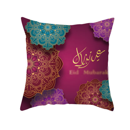 Home Fashion National Style Peach Skin Velvet Printed Cushion Cover