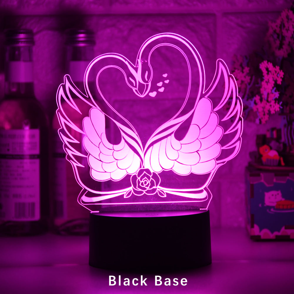 Colorful Touch Remote Control LED Swan-shaped Table Lamp