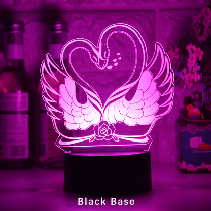 Colorful Touch Remote Control LED Swan-shaped Table Lamp