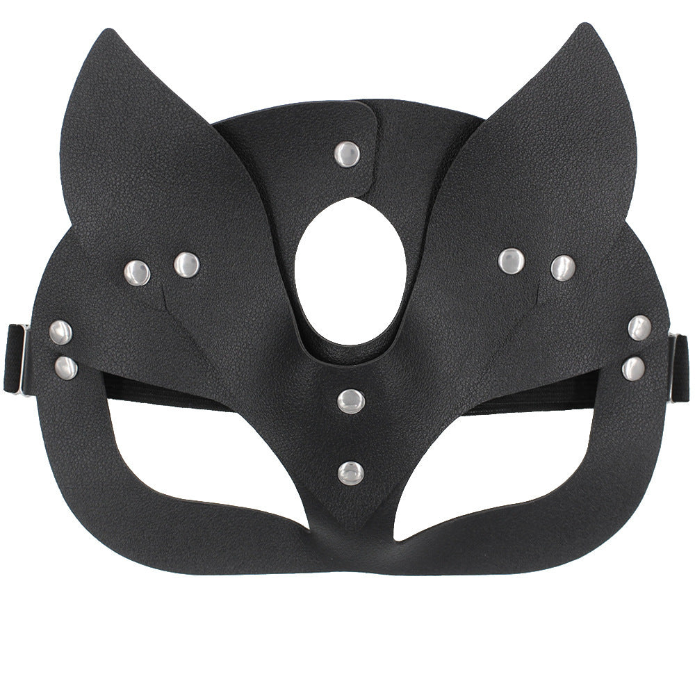 European And American Personalized PU Leather Fox Mask