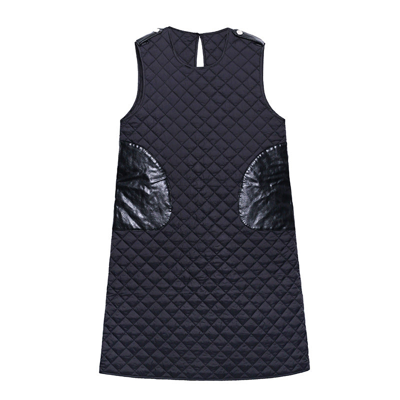 Sleeveless plus size long dress with temperament