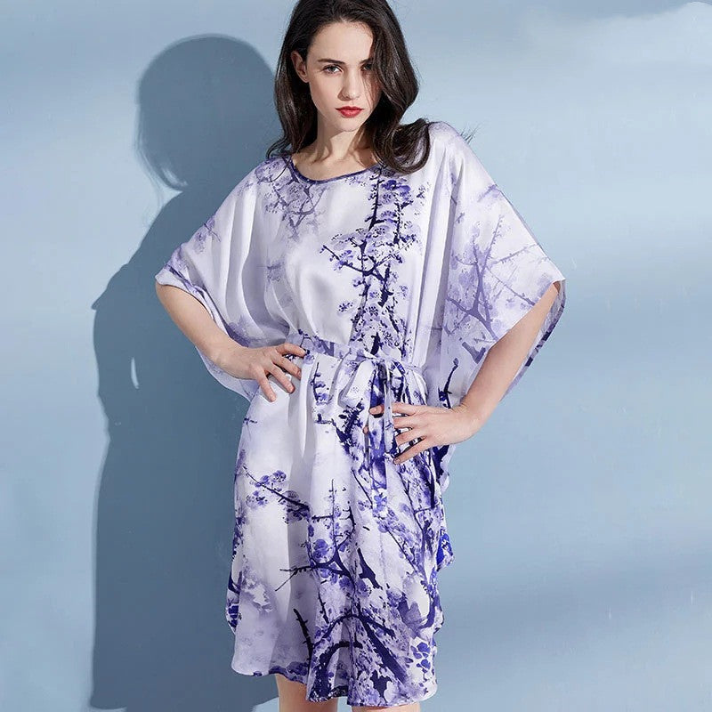 Summer Loose Plus Fertilizer Plus Size  Silk Nightdress