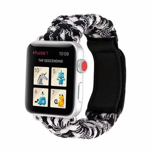 Compatible with Apple, Velcro Braided Umbrella Cord Iwatch Strap
