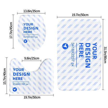 31.5x20in Flannel Non-slip Floor Mats Three-piece Set