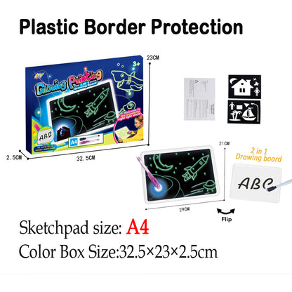 Fluorescent Painting Board, Luminous Board, Children's Luminous 3D Painting Writing Board