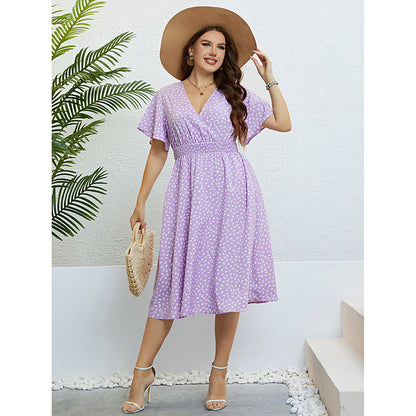 Purple Loose Plus Size Dress
