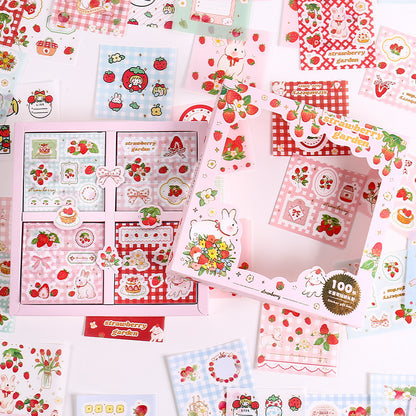 Strawberry Back Garden 100pcs Sticker Gift Box
