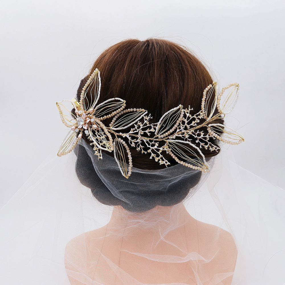 Jewelry pearl flower headdress - FLIPSTYLEZLLC