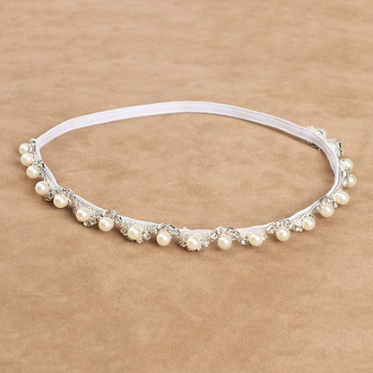 Children's headband with pearls and flowers