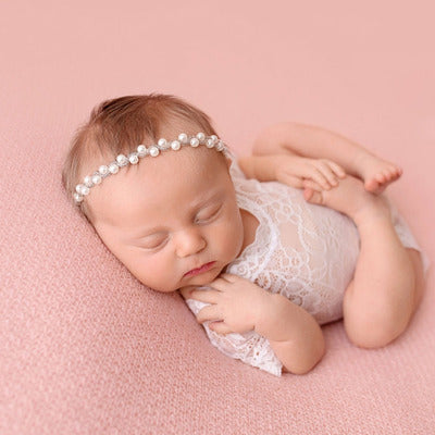 Children's headband with pearls and flowers