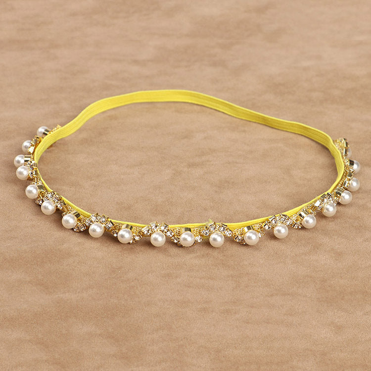 Children's headband with pearls and flowers