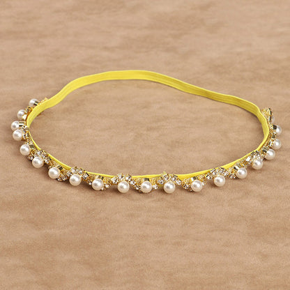 Children's headband with pearls and flowers