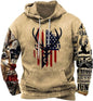 Native buffalo Printed winter Hoodie Men's fashion