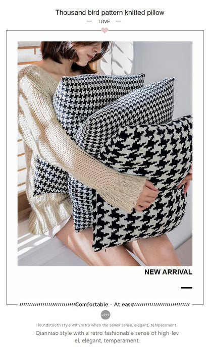 Nordic Black And White Houndstooth Series Sofa Cushion Cover Angsge Pillow Cover