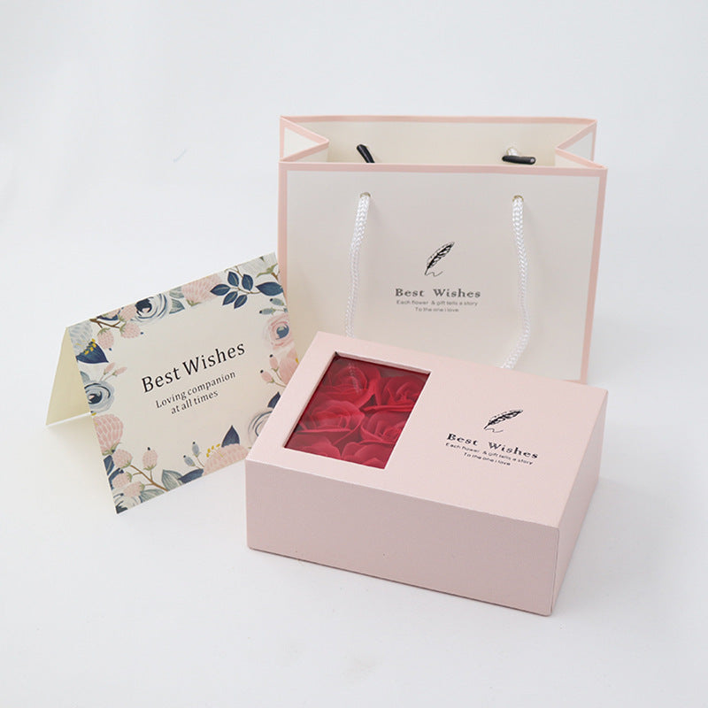 Immortal Rose Necklace Jewelry High Grade Gift Box