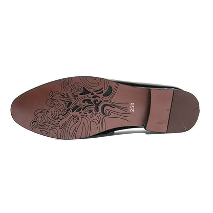 Hairstylist Male Shoe Club Pointed Tassel  Foot Pedals Small Leather Shoes