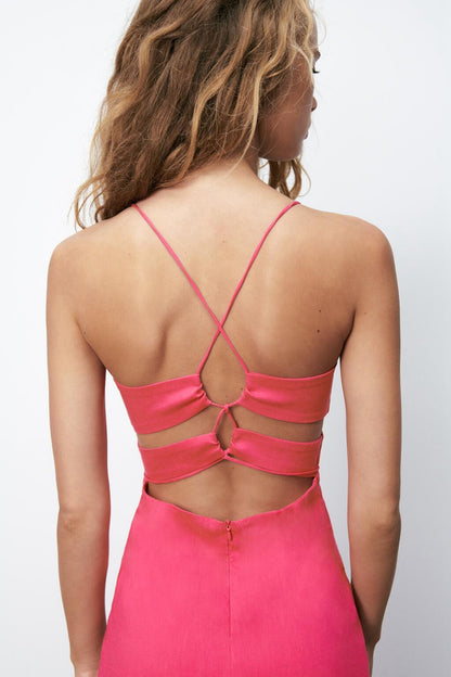 Europe And America Versatile Women''s Summer New Split Design Dress