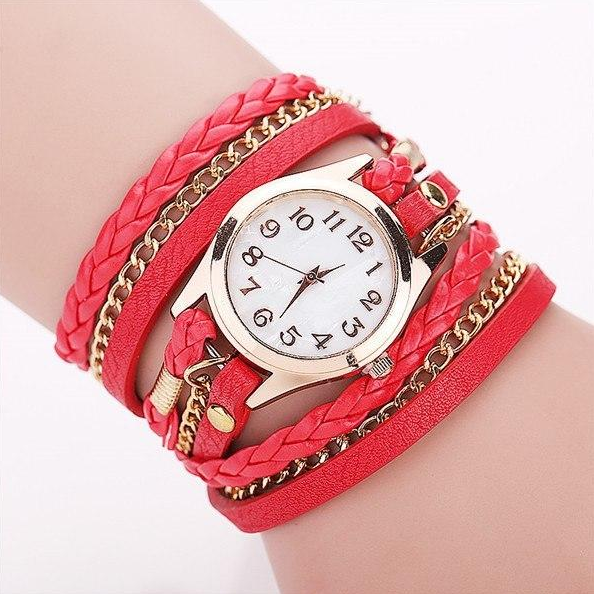 PU leather winding bracelet watch rope table