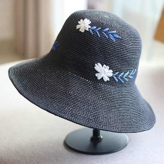 Fashion Sunscreen Flower Travel Bowler