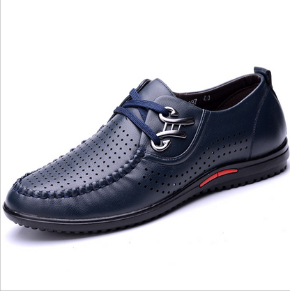 Fashion leisure shoes breathable hollow punch lace business men's shoes