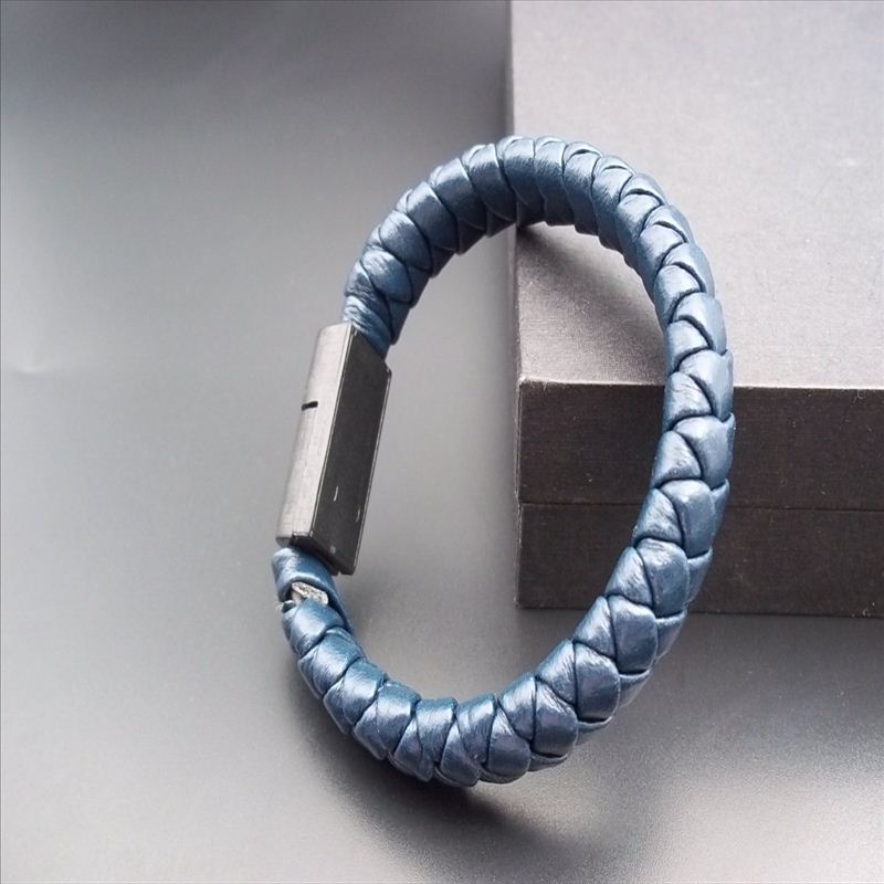 Leather woven creative data cable bracelet