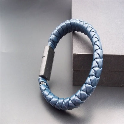 Leather woven creative data cable bracelet