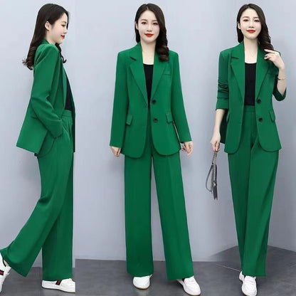 Business Suit Wide Leg Pants Two-piece Suit For Women