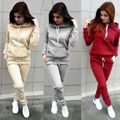 Autumn and winter hooded suit sweater